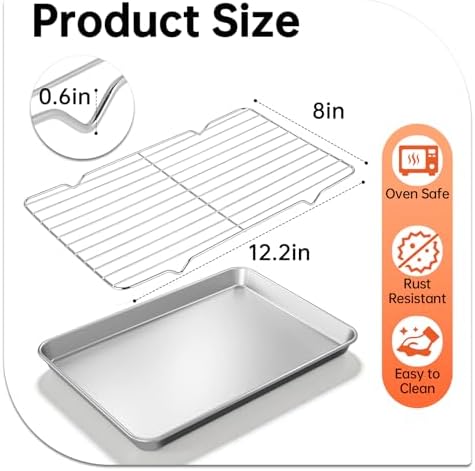 Roasting Rack for 9x13 Baking Pan, Wire Rack for Cooking and Baking Sheet