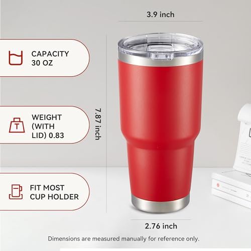 30 oz Tumbler with Lid Stainless Steel Tumblers Bulk, 8 Pack