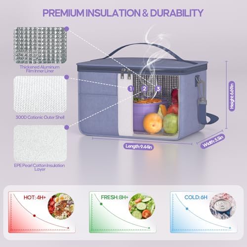 Adults 3-Tier Stackable Leak-Proof Bento Lunch Box Set with Lunch Bag