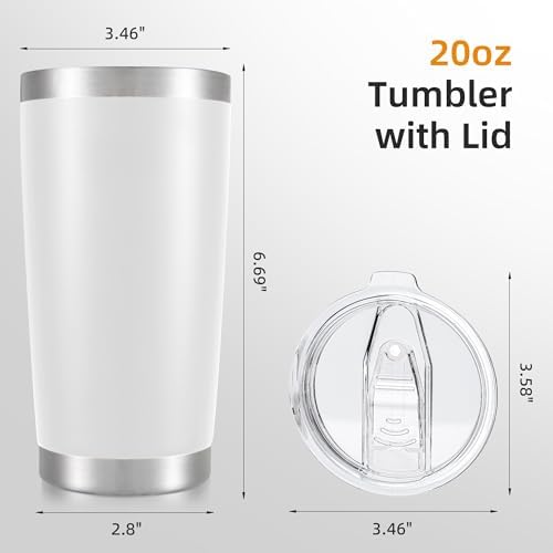 20oz Tumbler Bulk with Lid Stainless Steel Tumblers, 6 Pack