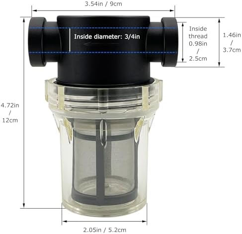 3/4" Female NPT in-Line Strainer with 100 mesh Stainless Steel Filter Screen (3/4“ 100 Mesh)