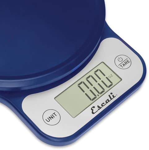 Escali Telero Digital Food Scale, High Precision Kitchen Scale for Cooking, Baking, Portion Control, Meal Prep, Weigh in Grams and Ounces, 11 lb Capacity, Blue (T136)