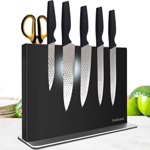 Magnetic Knife Block Without Knives—Black, Stainless Steel, 12"