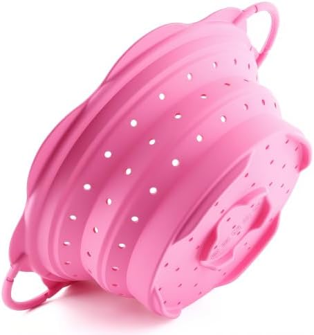 Collapsible Silicone Colander for Kitchen，Foldable Pasta Vegetable Strainer