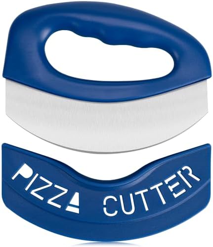 Pizza Cutter with Blade Cover Stainless Steel Upgrade Sharp Blade Dark Blue