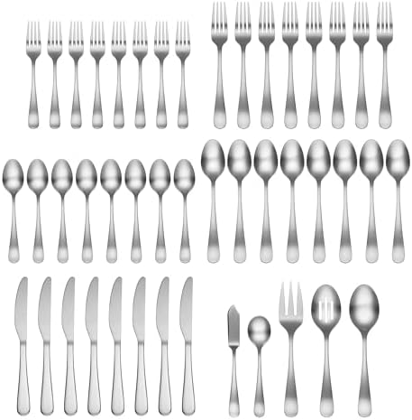 Cambridge Rhiannon Satin 45-Piece 18/0 Silverware Set for 8, Flatware