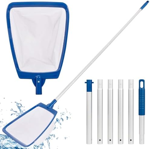 POOLAZA Pool Skimmer Net with 68" Aluminum Pole, Ultra Fine Mesh