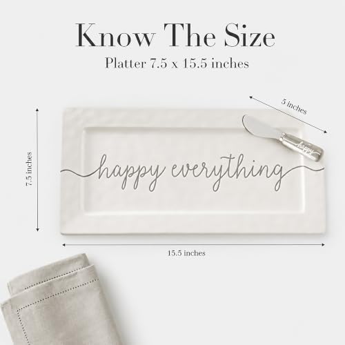 Mud Pie Happy Hostess Serving Platter, White