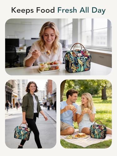 Lekesky Insulated Lunch Bag Portable Lunch Bag for Women-11L, Forest