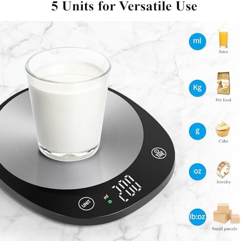 Homebuds 22lb Digital Food Scale Grams and Ounces in 1g, High Precision Assured by Kitchen Scale Professional Factory Since 2001, Gram Scale for Cooking and Baking, LED, 3*AAA Included, Black