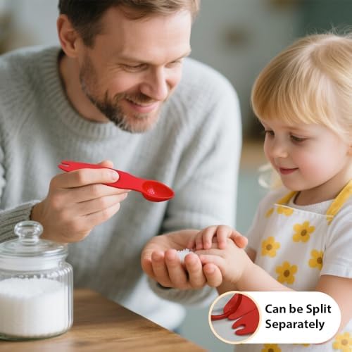 Braille Measuring Spoon & Cup Set - 4-Piece Nesting Spoons