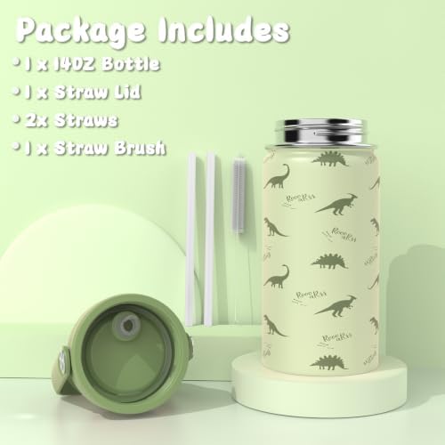 Kids Bento Box with Food Jar, Water Bottle, Lunch Bag,Dinosaur