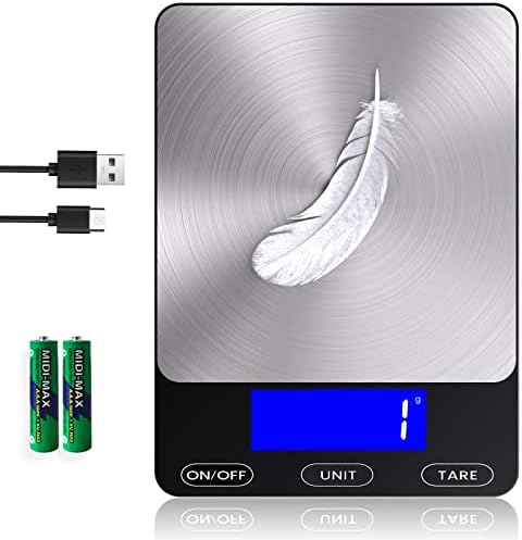 Food Scale -33lb Digital Kitchen Scale for Food Ounces Grams Rechargeable