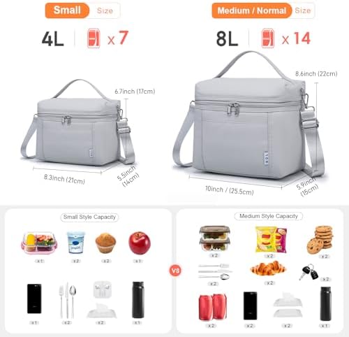 NOL Insulated Lunch Bags for Women Cooler Bag Lightweight Nylon Waterproof Lunch Box for Work