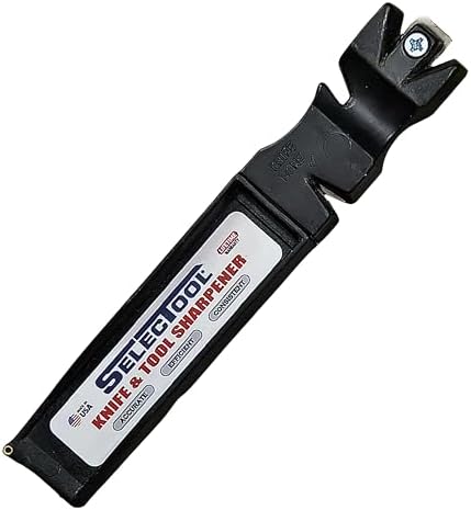 SELECTOOL Multi-Purpose Knife & Tool Sharpener – Manual Sharpener for Kitchen Knives, Pocket Knives, Scissors, Axes & Garden Tools – Made in USA, 1 Pc