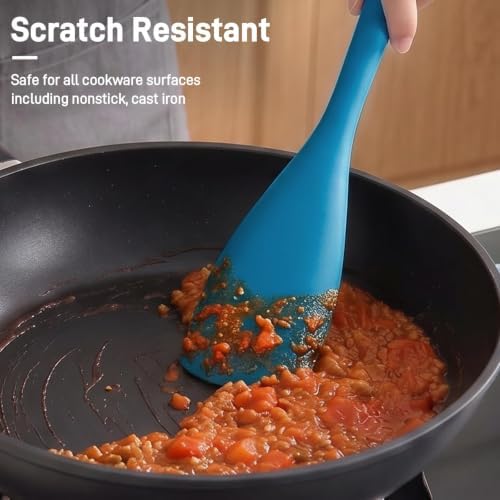 3 PACK Silicone Cooking Spatula & Spoon for Nonstick Cookware, BPA-Free
