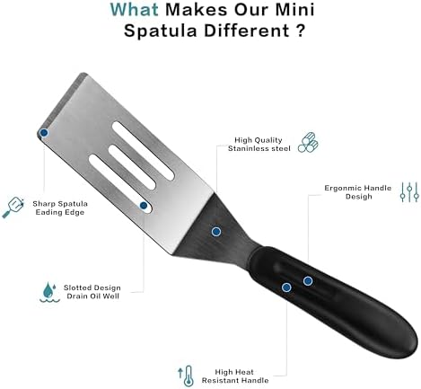 Small Spatula Mini Stainless Steel Serving Metal Spatula Set of 4
