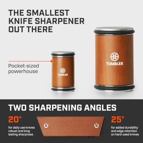 The Mini Tumbler Rolling Knife Sharpener™ + Carrying Case & Leather Strop