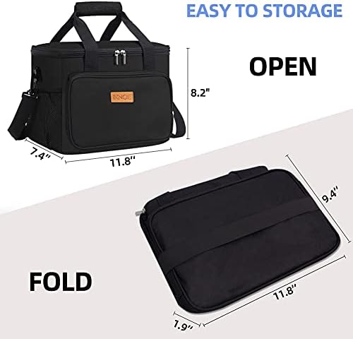 iknoe Insulated Lunch Bag, Foldable 8.5L Cooler Bag for Men & Women, Lunch Box