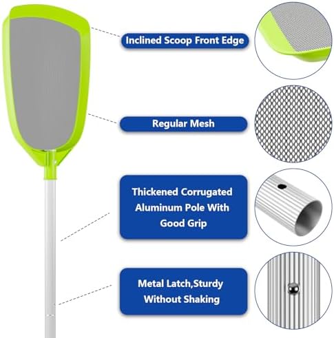 Sepetrel Pool Skimmer Net- Total Length 72 inches Rake with Pole,Accessories for Cleaning Inground/Above Ground Swimming Pool, Pond,Spa and Hot Tub Leaf Debris