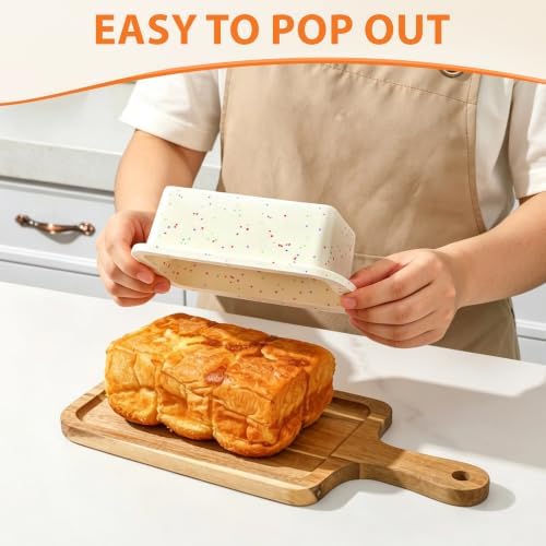 CAKETIME Silicone Mini Loaf Pans - Baking Pans Set for 5.7 x 3.3 Loaf
