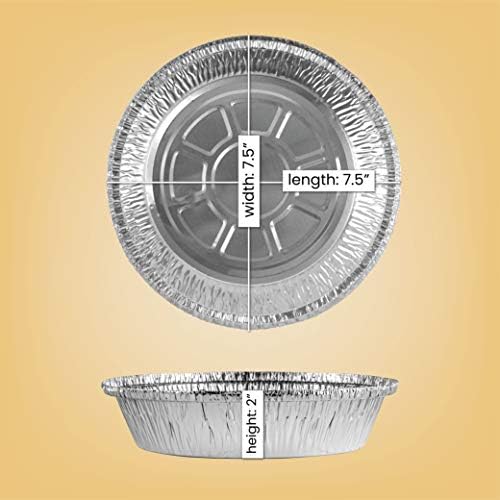 PLASTICPRO 7'' Inch Round Tin Foil Pans Disposable Aluminum Pack of 20