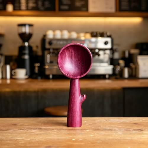 Purpleheart Coffee Scoop,Wooden Coffee Bean Measuring Spoon,5g Capacity,Natural Wood Coffee Scoop for Tea,Sugar & Powder,Rustic Kitchen Gift for Coffee Lovers