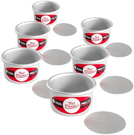 Fat Daddio's PCC-32CASE Anodized Aluminum Round Cheesecake Pans, 6 Piece Set, 3 x 2 Inch