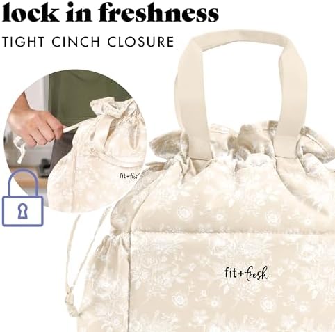Fit & Fresh Cromwell Cinch Insulated Lunch Bag for Women w/Containers