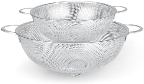 Gulex Stainless Steel Colander and Strainer Set,Strainer for Kitchen Food