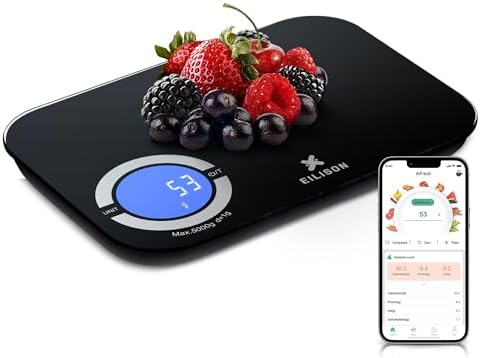 EILISON Smart Kitchen Food Scale,Bluetooth,8000g Cap,Nutrition Calculator