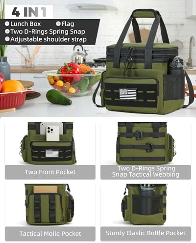holuxer Lunch Bag & Lunch Box for Men - Tactical Large Soft