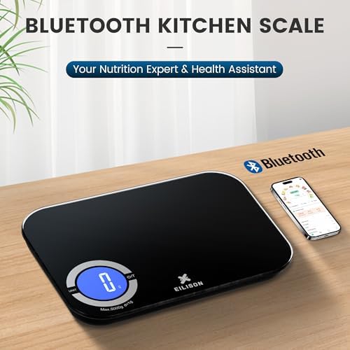 EILISON Smart Kitchen Food Scale,Bluetooth,8000g Cap,Nutrition Calculator