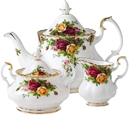 Royal Albert Old Country Roses 3-Piece Set (Teapot, Sugar & Creamer)
