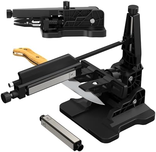Portable Folding Adjustable Knife Sharpener – Includes 2 Diamond Sharpening Stone Sets (240#–2000# & 320#–3000#) for Pocket, Hunting, Kitchen & Serrated