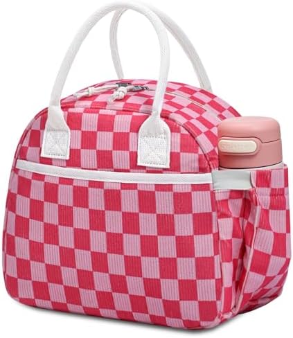 Carry bloom Lunch Box for Women, Insulated Lunch Bag Cute Corduroy Lunchbag