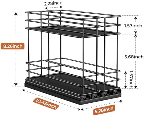 Mystozer Pull Out Spice Rack Organizer for Cabinet, Slide Out Spice Racks
