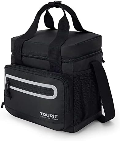 TOURIT Large Lunch Bag 14L Insulated Lunch Box Lunch Cooler for Men Women Work, Black