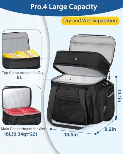 Expandable Lunch Box Men Insulated Double Deck Leakproof Cooler Bag