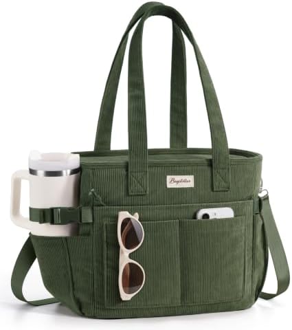 Bagstellar Corduroy Lunch Box for Women Insulated Lunch Bag Cooler Tote Bag