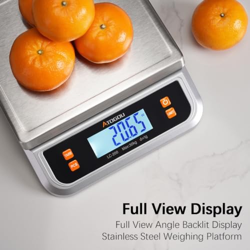 Atogou 66lb Food Scale, Commercial Kitchen Scale Plug-in Usable