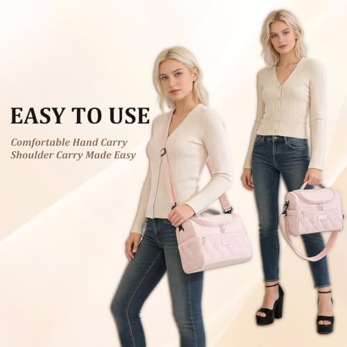 Insulated Lunch Bag Women Men Leakproof With Cup Holder, Pink