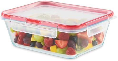 Pyrex Freshlock 8 Cup Glass Food Storage Container, Airtight Locking Lid