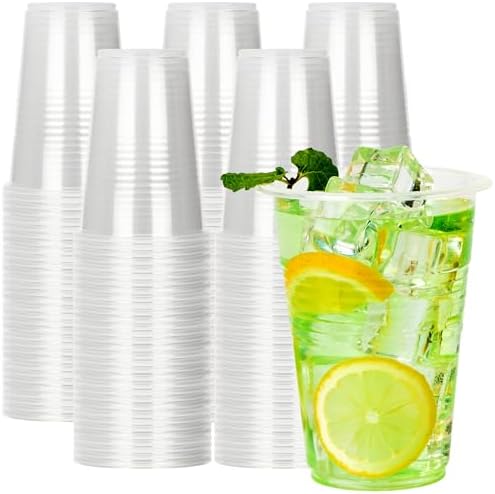 RACETOP 80 Pack 9 oz Plastic Cups, Clear Disposable Plastic Cups Bulk, Cold Drinking Party Cup, Transparent for Wedding, Thanksgiving, Christmas, Party