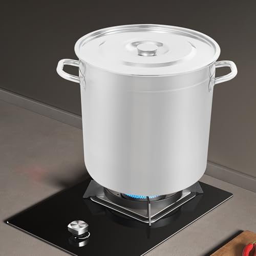 35 Quart 304 Stainless Steel Stockpot Commercial Large Stock Pot with Lid & Handles, Cookware Soup Pot for Boiling Cooking Stew, Induction Cooking Pot for Home Restaurant Hotel (33L/35Qt)