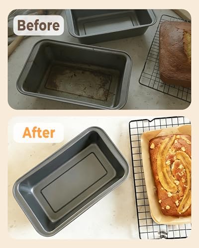 Bake Choice 100 Pcs Loaf Pan Liners for Baking Bread 9x5 Inch, Bread Pan Liners with Cardboard Formers, Non-Stick Pre Cut Unbleached Parchment Paper for Loaf Pan