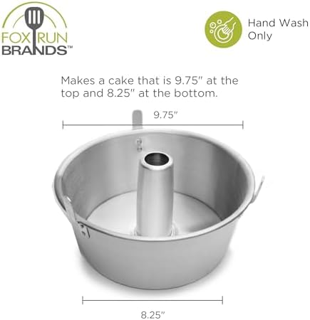 Fox Run Angel Food Cake Pan, Removable Bottom, Aluminum 9.75" Tube Cake Pan