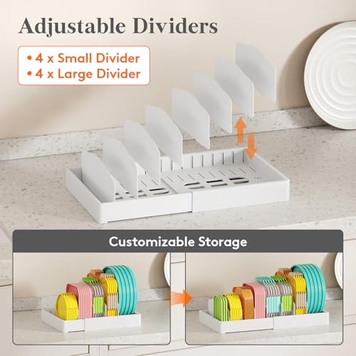 Lifewit Kitchen Cabinet Organizer for Food Contanier Lid with 9 Sections