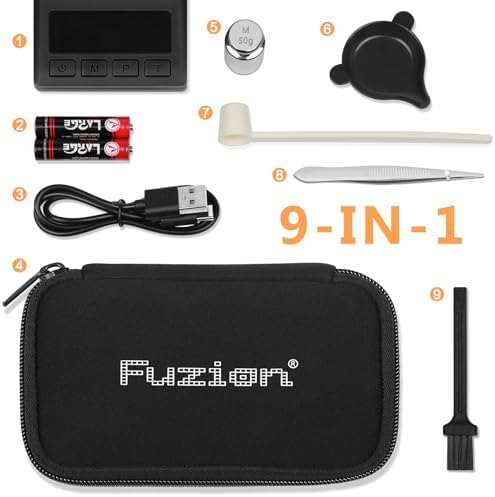 Fuzion Digital Milligram Scale 50g/0.001g, Mg Scale 9-in-1 Kit