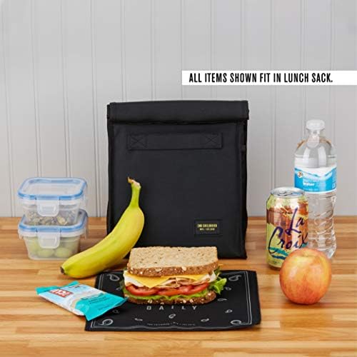 2nd Childhood Insulated Lunch Bag for Men, Durable & Reusable, Black